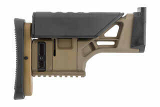 FN America SCAR SSR Rear Stock Assembly in FDE has a STD-M1913 Picatinny rail for accessories